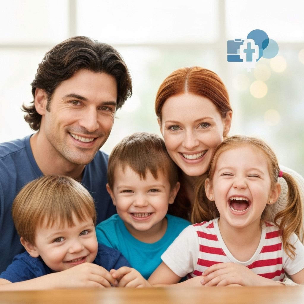 Happy family with health insurance protection